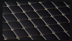 M48 Premium Fit Car Mat Set. Black Quilted Leather