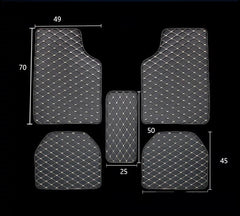 M48 Premium Fit Car Mat Set. Black Quilted Leather