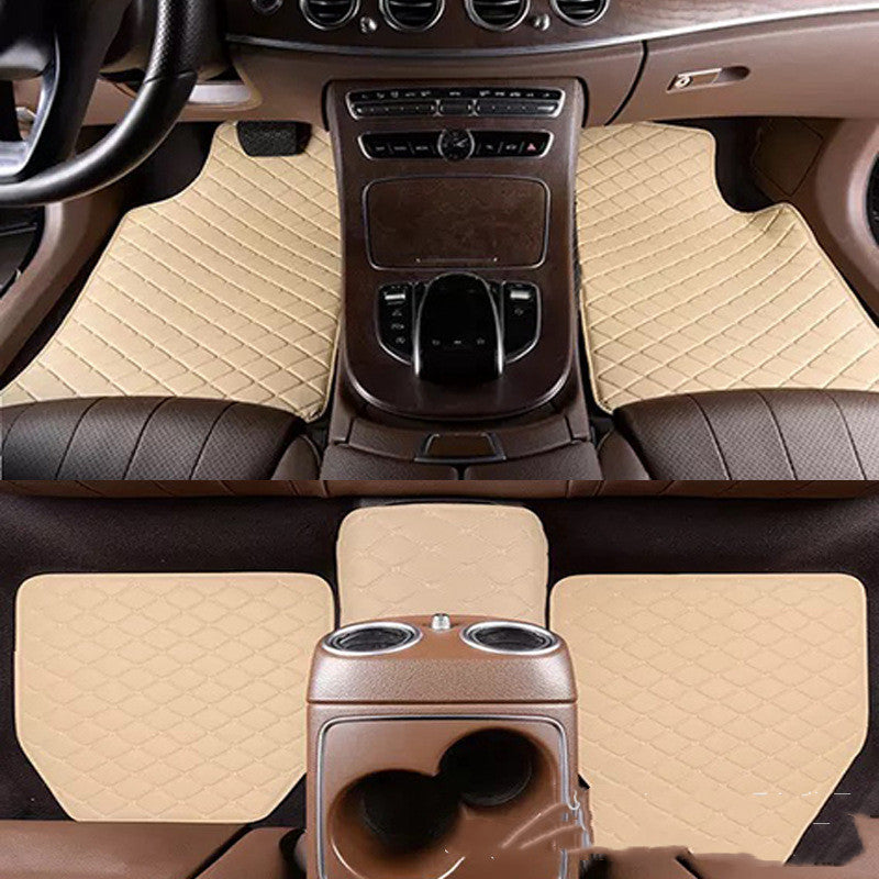 M48 Premium Fit Car Mat Set. Black Quilted Leather
